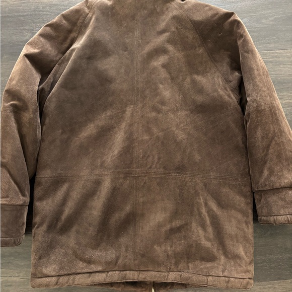 Vintage 90s Womens Reversible Suede Brown Leather Faux Fur Jacket - Picture 6 of 6